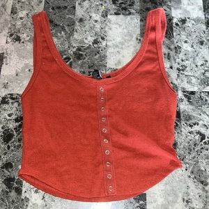 burnt orange/ red cropped tank